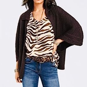 CAbi Simone Zebra Print Top